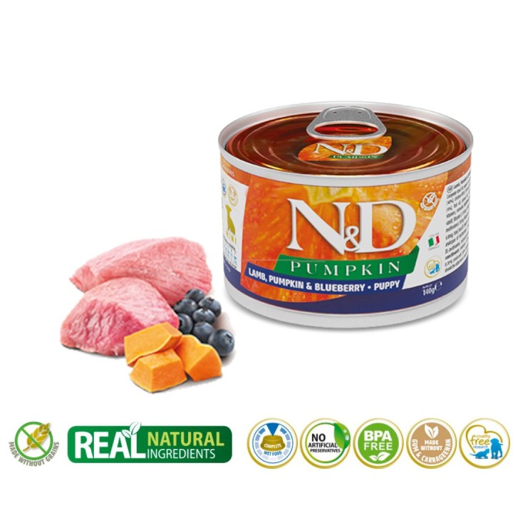 FARMINA N&D Cucciolo Agnello&Zucca&Mirtillo - cibo umido per cani - 140 g