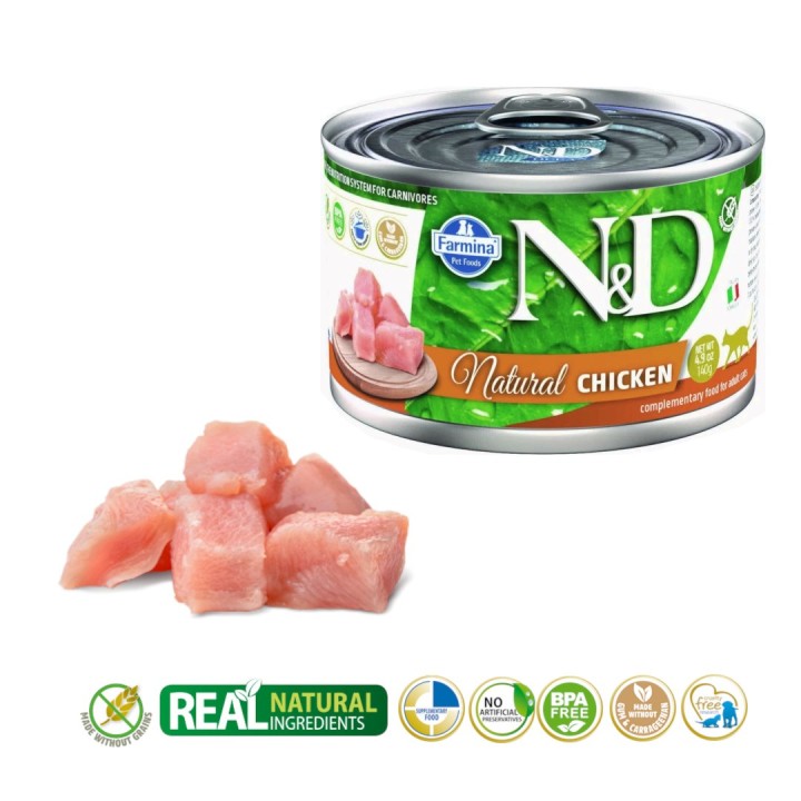 FARMINA N&D Gatto Natural Pollo - cibo umido per gatti - 140 g