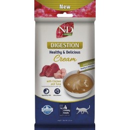 FARMINA N&D Quinoa Cat Digestion Cream con Pollo & Tonno box – snack per gatti – 4x15g