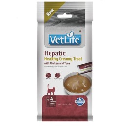 FARMINA Vet Life Cat Hepatic Snack cremoso con Pollo e Tonno scatola – snack gatto – 4x15g