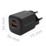 Qoltec 50764 caricatore dispositivi mobili laptop console portatile da gioco power bank smartphone smartwatch tablet nero AC ric