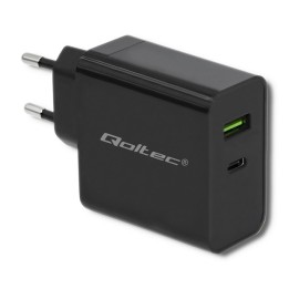 Qoltec 51717 caricabatterie | 45W | 5-20V | 2.25-3A | USB tipo C PD | USB | nero