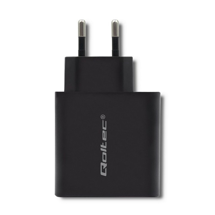 Qoltec 51717 caricabatterie | 45W | 5-20V | 2.25-3A | USB tipo C PD | USB | nero
