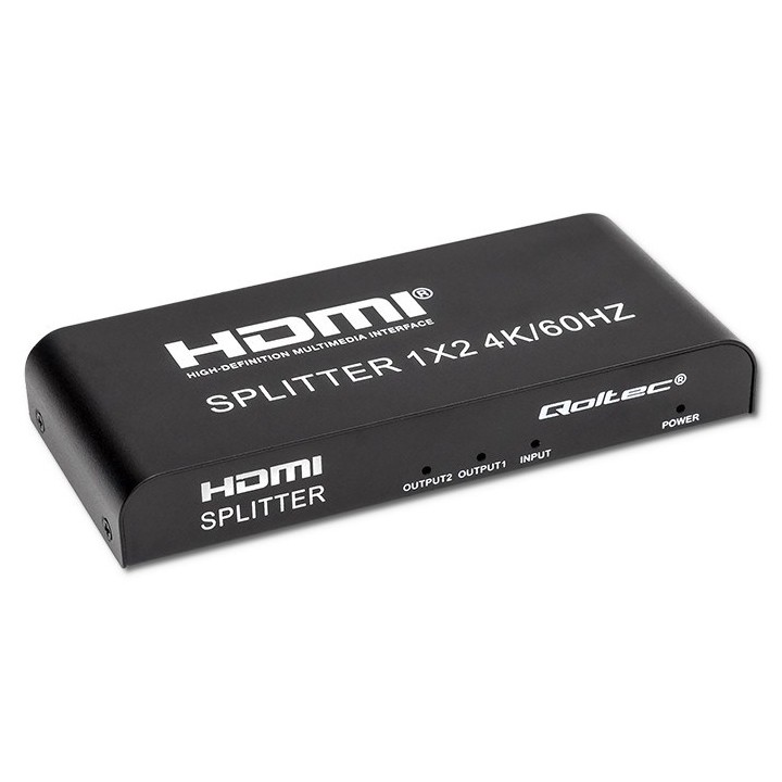 Qoltec 51797 Active HDMI Splitter 2 x HDMI 4K x 2K | 6Gb/s | 60Hz