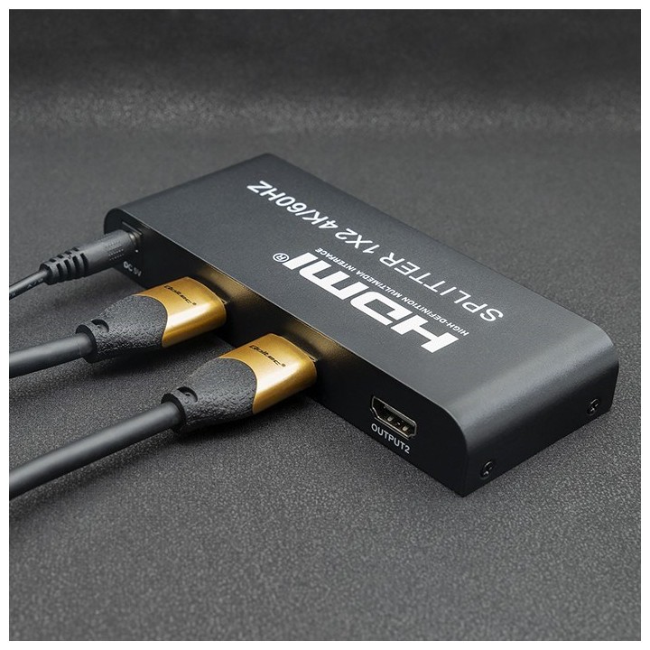 Qoltec 51797 Active HDMI Splitter 2 x HDMI 4K x 2K | 6Gb/s | 60Hz