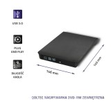 Qoltec 51857 masterizzatore esterno DVD-RW |USB 3:0|Black