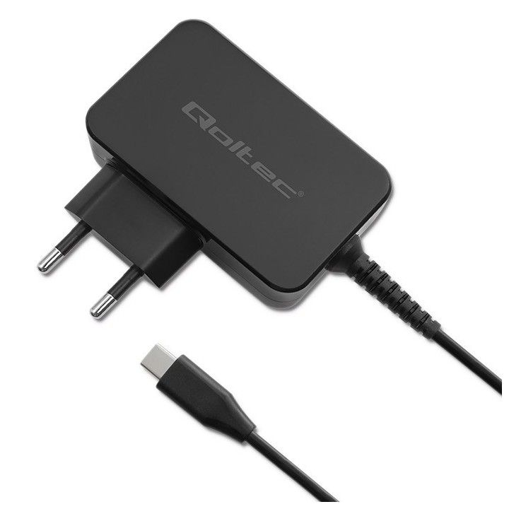 Qoltec 52386 GaN POWER PRO caricabatterie | 1xUSB-C | 65W | 5-20V | 3-3.25A | nero
