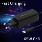 Qoltec 52419 65W GaN caricabatterie super veloce| 5-20V | 3-3.25A | USB-C 3.1