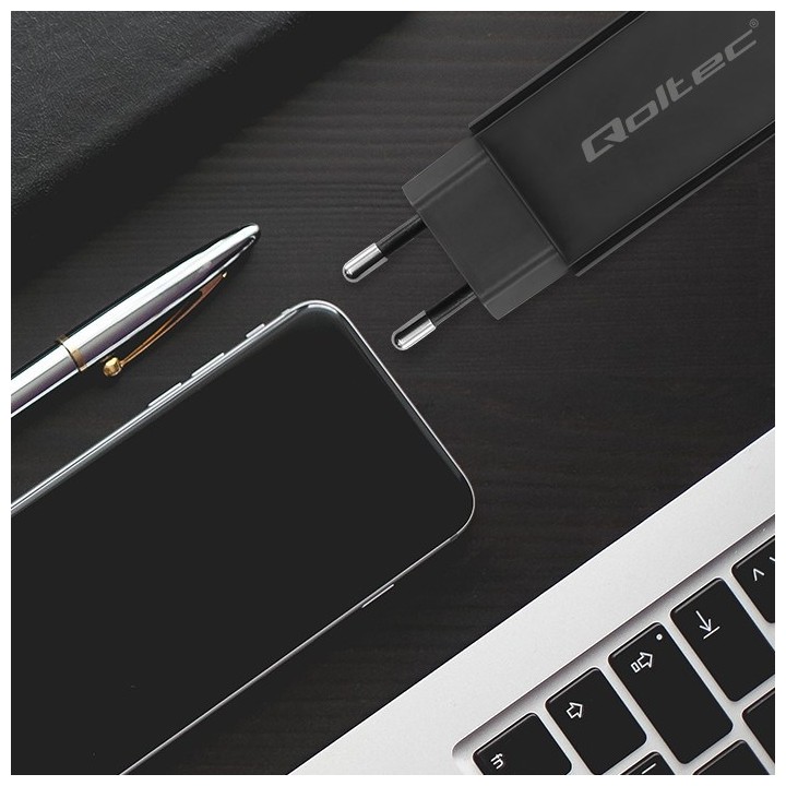 Qoltec 52420 90W GaN caricabatterie super veloce| 5-20V | 3-4.5A | USB-C 3.1