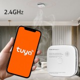 Qoltec 52579 rilevatore di fumo wireless con batteria | Tuya | Wi-Fi | durata sensore 10 anni | allarme 85dB | LED