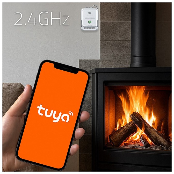 Qoltec 52651 sensore di perdita gas naturale | rilevatore CH4 | allarme NG | Tuya | Wi-Fi | 85dB | LED