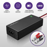 Qoltec 52665 caricabatterie automatico per batterie AGM GEL STD | caricabatterie 24V | cavo 2A | 48W | LED | 1.8m