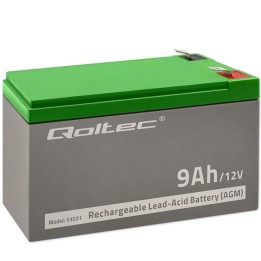 Qoltec 53031 AGM batteria | 12V | 9Ah