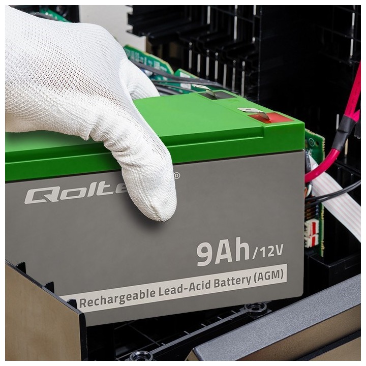 Qoltec 53031 AGM batteria | 12V | 9Ah