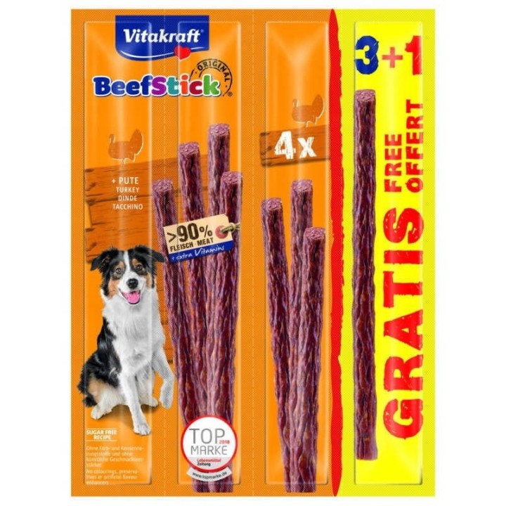 VITAKRAFT Bastoncino di manzo Tacchino - snack per cani - 3+1