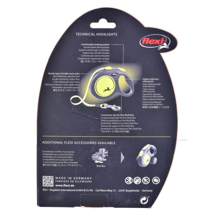 FLEXI Neon L nuovo - guinzaglio retrattile - 5 m