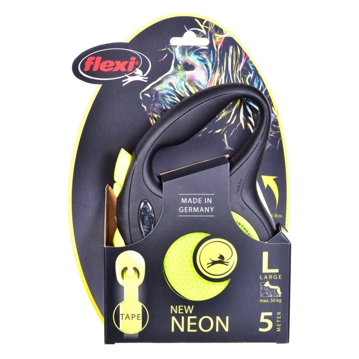FLEXI Neon L nuovo - guinzaglio retrattile - 5 m