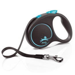 Flexi Guinzaglio automatico Design nero S 5 m blu