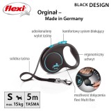 Flexi Guinzaglio automatico Design nero S 5 m blu