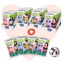 ANIMAL ISLAND Love Box Filetti in Brodo Scatola + Giocattolo - cibo umido gatti - 48x85g