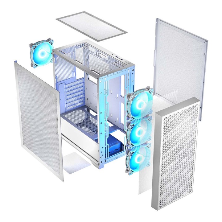 Logic DART PRO ARGB MIDI USB-C PC Case bianco