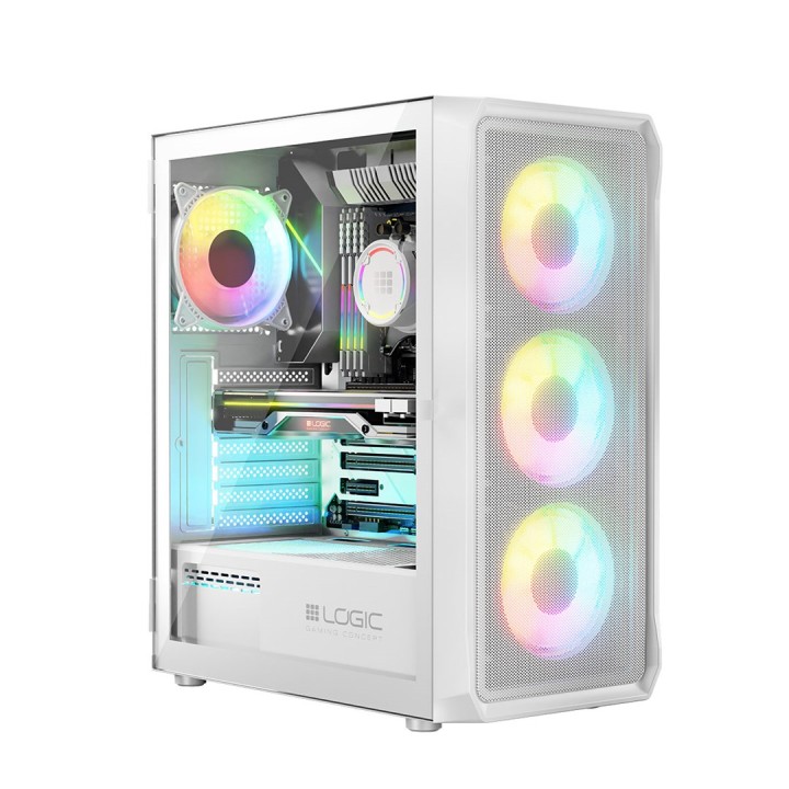 Logic PORTOS ARGB MINIDI USB 3.0 Case bianco