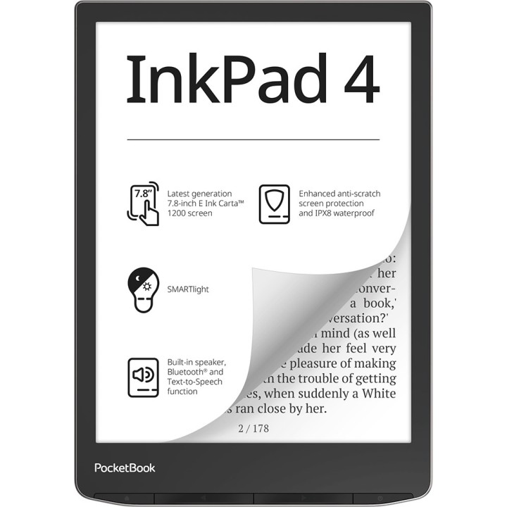 PocketBook InkPad 4 Lettore e-book Touchscreen 32 GB Wi-Fi nero argento