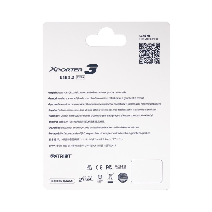 Scheda di memoria PATRIOT VX Serie 32GB MicroSDXC V30 Class 10 UHS-I U3 4K UHD (PSF32GVX31MCH)