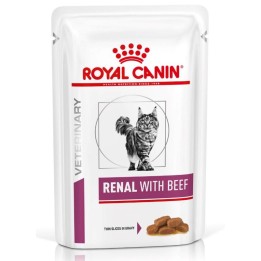 ROYAL CANIN Vet Renal Feline con manzo Cibo umido per gatti Bocconi in salsa Pollo Maiale Manzo 12x85 g