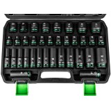 Set di bussole ad impatto lunghe 35 pezzi 1/2 esagonali WUBER