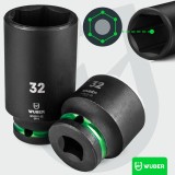 Set di bussole ad impatto lunghe 35 pezzi 1/2 esagonali WUBER