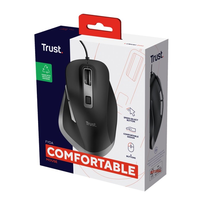 Trust Fyda - mouse cablato (nero)