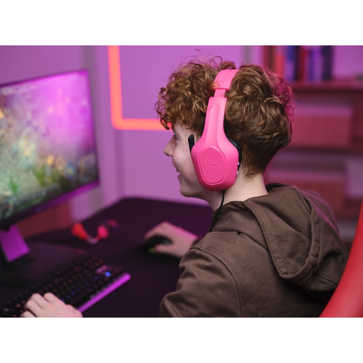 Trust GXT 415P Zirox Cuffia Cablata Archetto Gaming rosa
