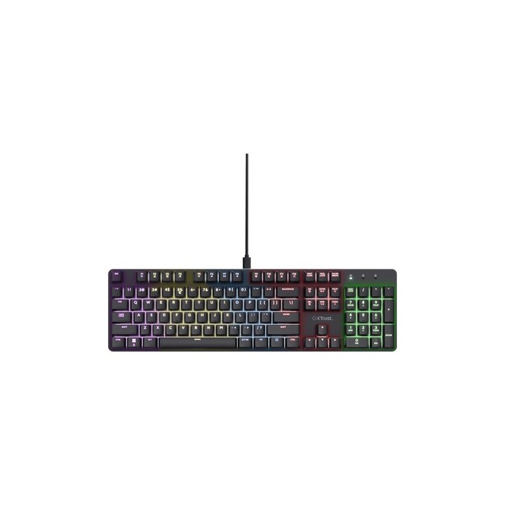 Trust GXT 871 Zora QWERTY US Inglese - tastiera gaming USB (nera)