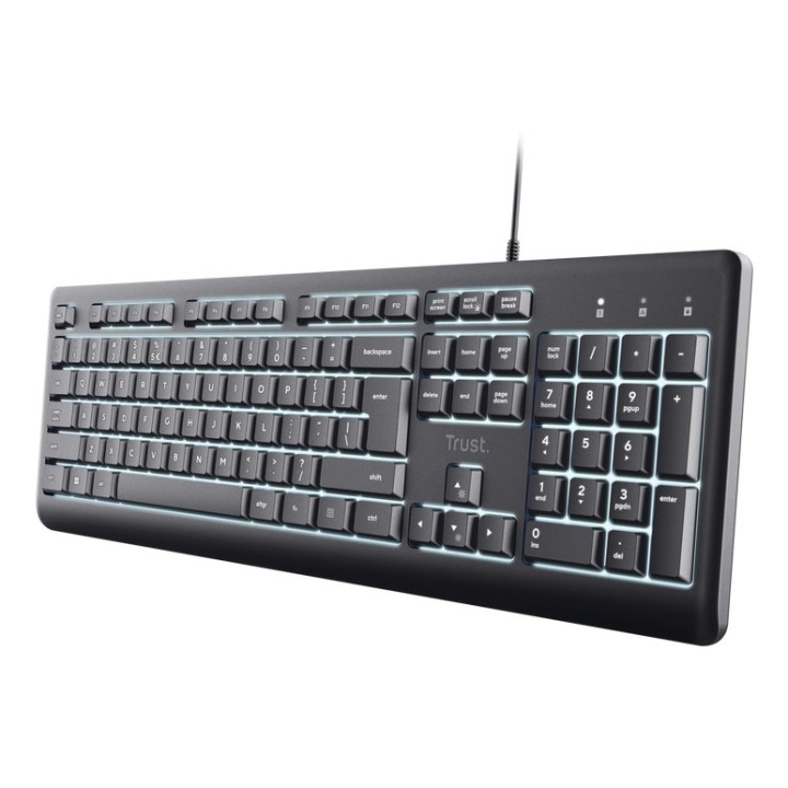 Trust Primo Beleuchtete tastiera Casa/Ufficio USB QWERTY US Inglese Nero