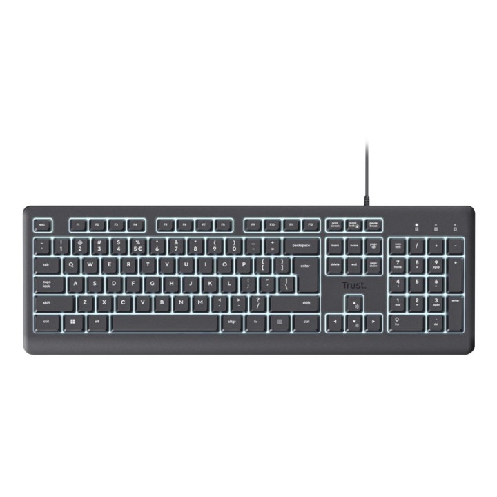 Trust Primo Beleuchtete tastiera Casa/Ufficio USB QWERTY US Inglese Nero