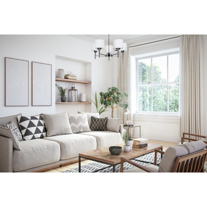 Lampada a sospensione plafoniera classica Activejet MIRA Chrome 5xE27 per soggiorno