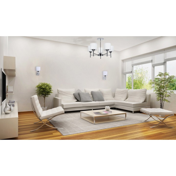 Lampada a sospensione plafoniera classica Activejet MIRA Chrome 5xE27 per soggiorno