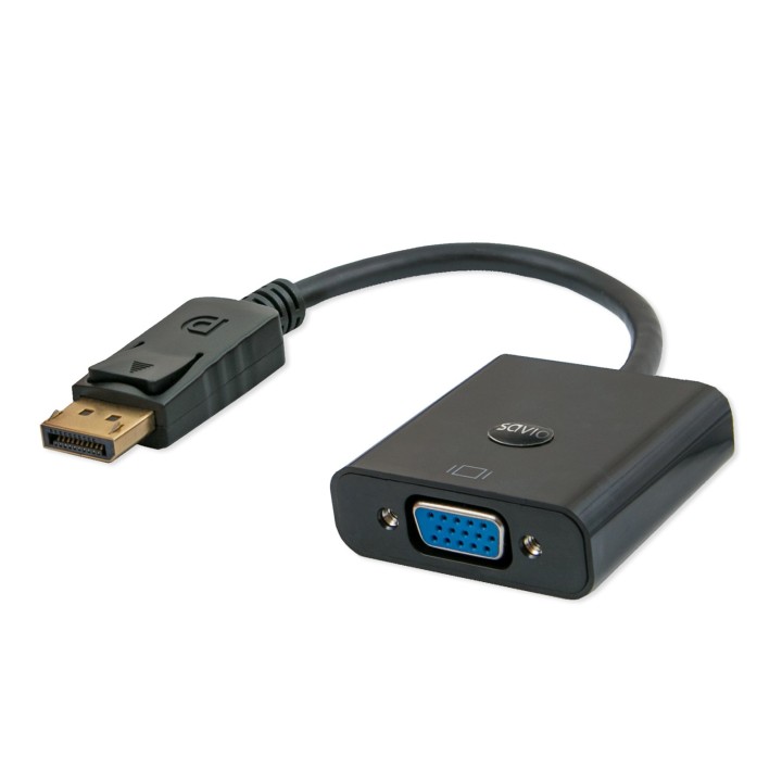 Savio CL-90 adattatore cavo video 0.2 m DisplayPort VGA (D-Sub) nero