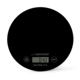 Esperanza EKS003K Bilancia da cucina nera rotonda da bancone bilancia elettronica