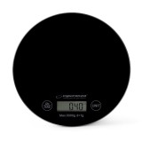 Esperanza EKS003K Bilancia da cucina nera rotonda da bancone bilancia elettronica