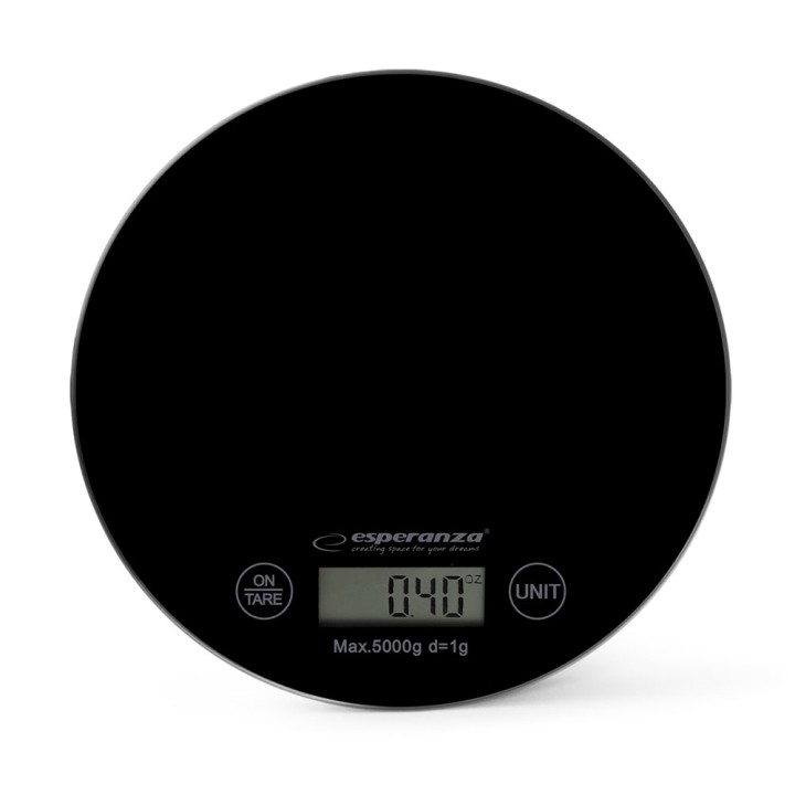 Esperanza EKS003K Bilancia da cucina nera rotonda da bancone bilancia elettronica