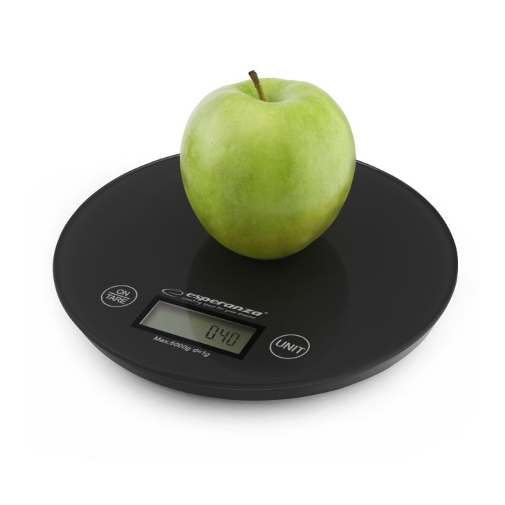Esperanza EKS003K Bilancia da cucina nera rotonda da bancone bilancia elettronica