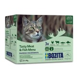 BOZITA Menu carne & pesce saporito in gelatina Scatola - cibo umido per gatti - 12x85g