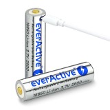 Batteria everActive 18650 3.7V Li-ion 2600mAh micro USB con protezione BOX