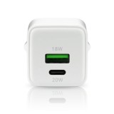 Caricabatterie 1 x USB 1 x USB-C Quick Charge 3.0 20W bianco