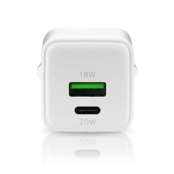 Caricabatterie 1 x USB 1 x USB-C Quick Charge 3.0 20W bianco
