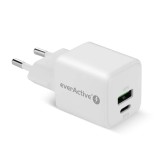 Caricabatterie 1 x USB 1 x USB-C Quick Charge 3.0 20W bianco