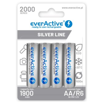 Batterie ricaricabili everActive Ni-MH R6 AA 2000 mAh Silver Line