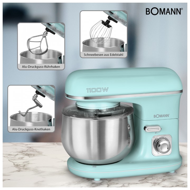 Bomann KM 6030 CB Robot da cucina 1100 W 5 L colore menta